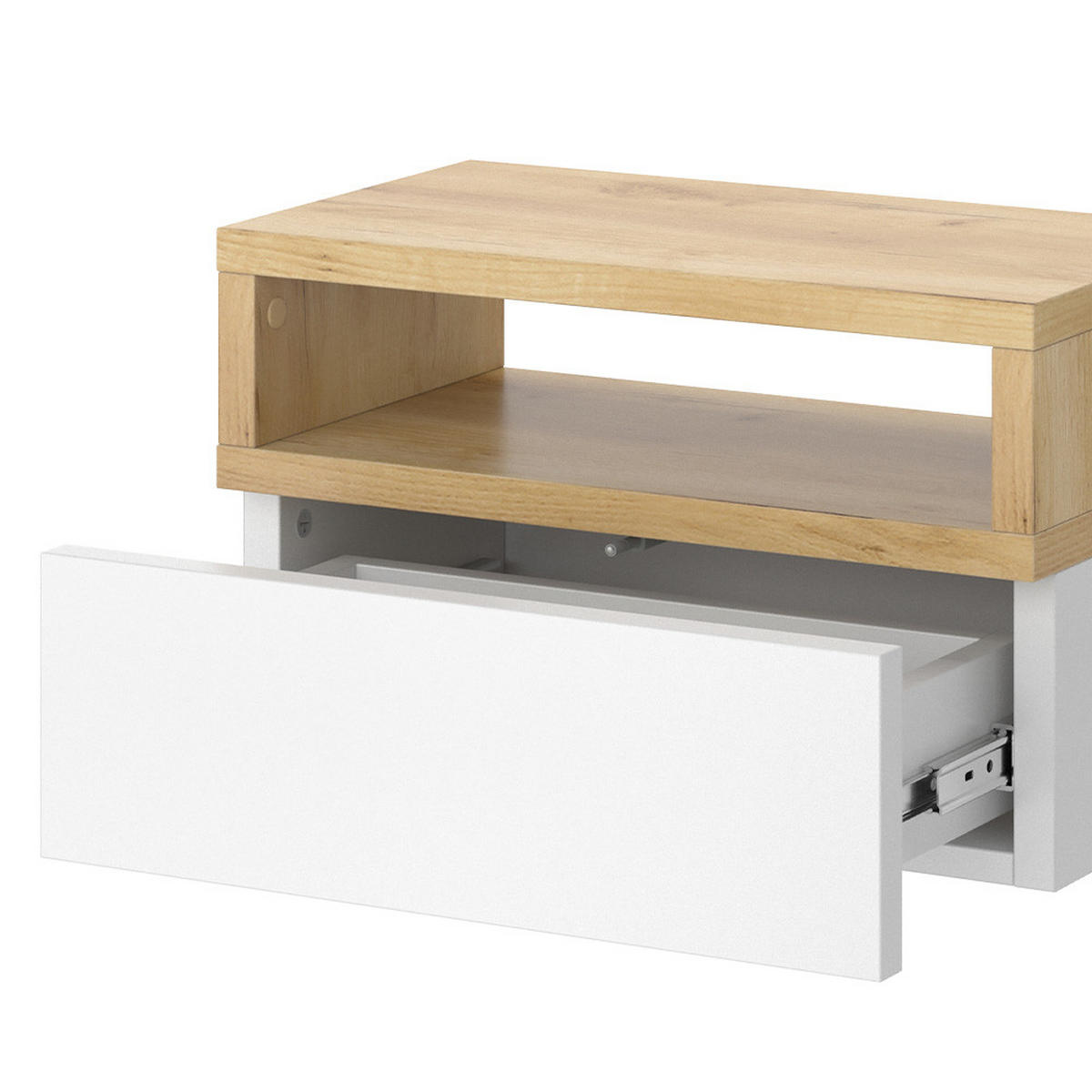 NACHTTISCH Urbano Braun 45 x 28 cm - Braun/Weiß, Holzwerkstoff (45/28/25.3cm) - Vicco