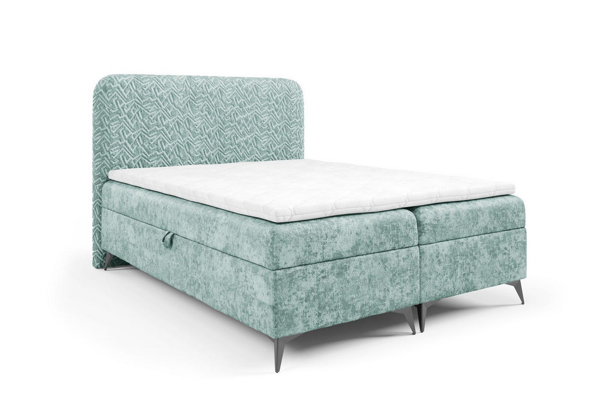 BOXBETT Triana In überlänge - Grün, Holzwerkstoff/Textil (160/220cm) - Fun Möbel