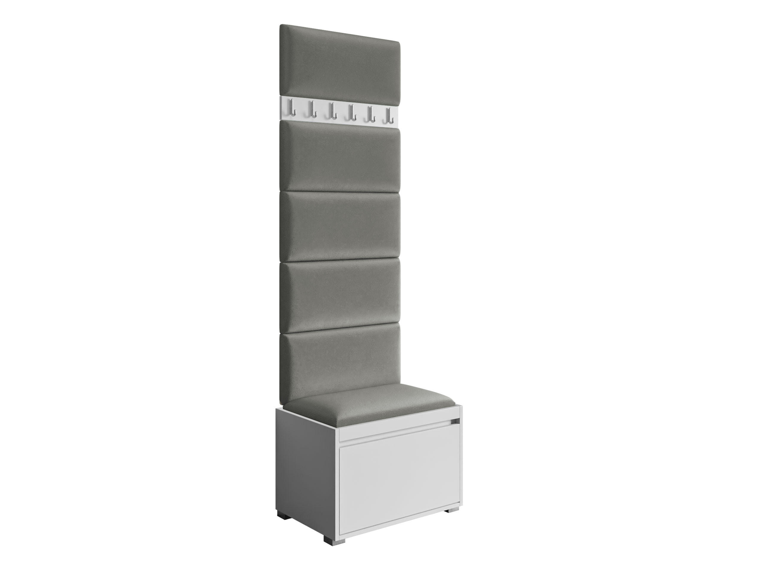 GARDEROBEN-SET Grawis 60 IV - Silberfarben/Grau, Holzwerkstoff/Kunststoff (64.5/45/34cm) - MIRJAN24