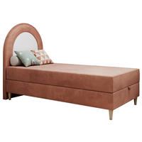 BOXBETT NEST 90/180 Rosa Velvet hydrophob - H3 - Hellrosa, Holz/Textil (90/180cm) - MKS
