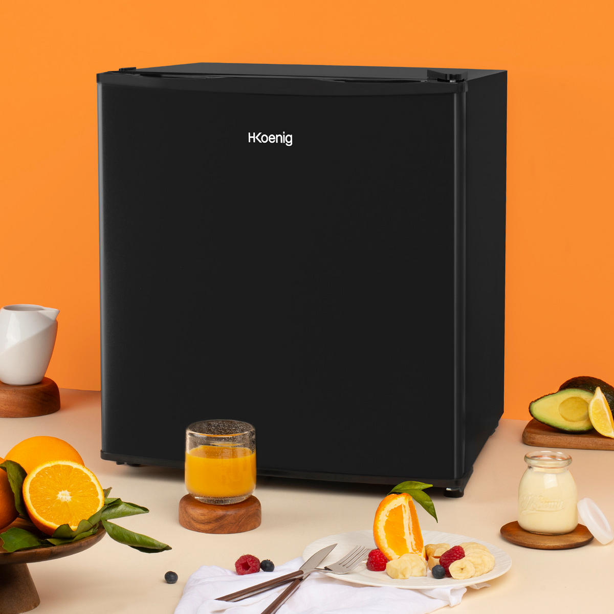 MINI-GEFRIERSCHRANK FGX470 Schwarz - Schwarz, Metall (45/50/44.5cm) - HKoenig