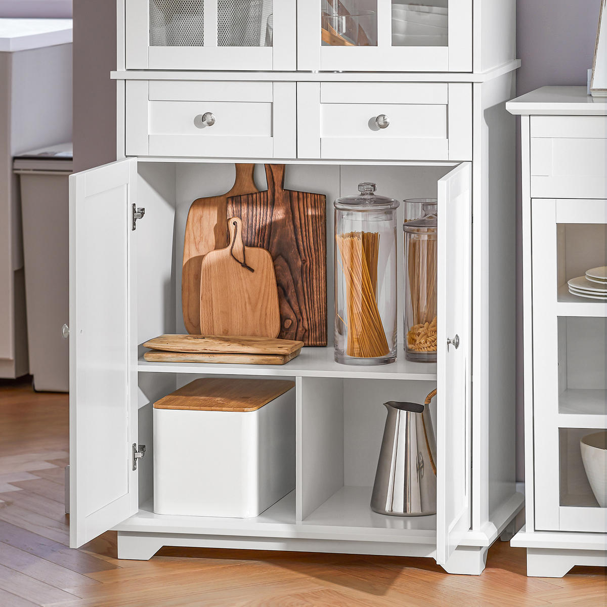 KÜCHENSCHRANK Weiß - Weiß, Holz/Holzwerkstoff (76/175/40cm) - SoBuy