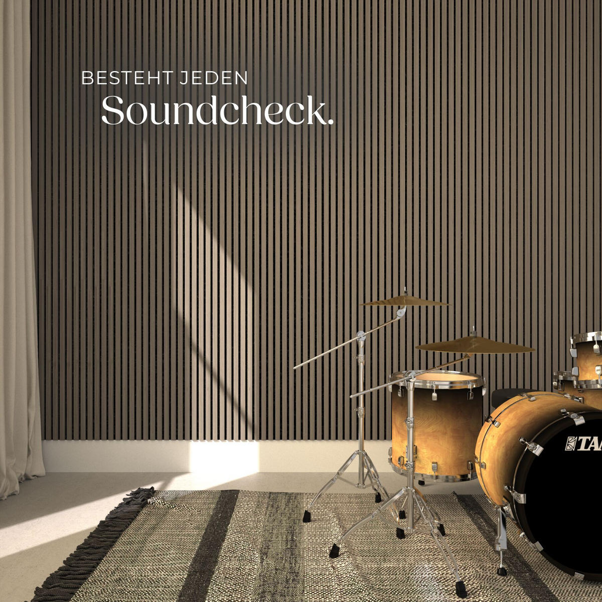 AKUSTIKPANEELE 2er Set Sonic Wall II Schallabsorber Echtholzfurnier Größe flexibel anpassbar Eiche dunkel - Wildeiche, Holz (50/1.8/110cm) - tectake