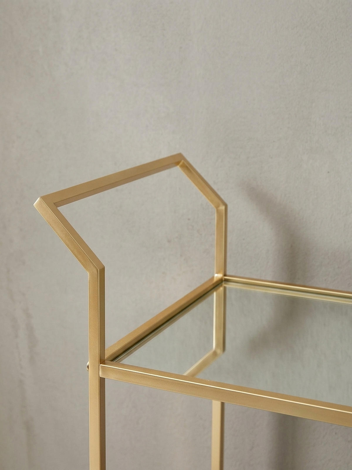 SERVIERWAGEN – Gold, Verspiegelte Ablagen, auf Rollen - Goldfarben, Glas/Metall (73/78/37cm) - KADIMA DESIGN