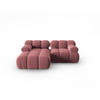 MODULARES-ECKSOFA links Bellis aus Samt rosa 3 Sitzplätze - Pink, Textil (157/191cm) - Micadoni