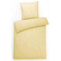 DAMAST-BETTWÄSCHE 135x200 Mako Brokat Bettbezug Ornamente Muster Vanille - Made in Germany - Hellgelb, Textil (135/200cm) - Carpe Sonno