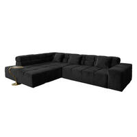 ECKSOFA NEVADA Schwarz Velvet - Schwarz, Textil (319/215cm) - KAWOLA