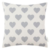 ZIERKISSENHÜLLE Hearts grau 45x45cm - Grau, Textil (45/45cm) - Tom Tailor