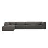 ECKSOFA links Ruby aus Cord dunkelgrau 5 Sitzplätze - Dunkelgrau, Textil (180/366cm) - Micadoni