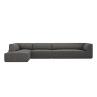 ECKSOFA links Ruby aus Cord dunkelgrau 5 Sitzplätze - Dunkelgrau, Textil (180/366cm) - Micadoni