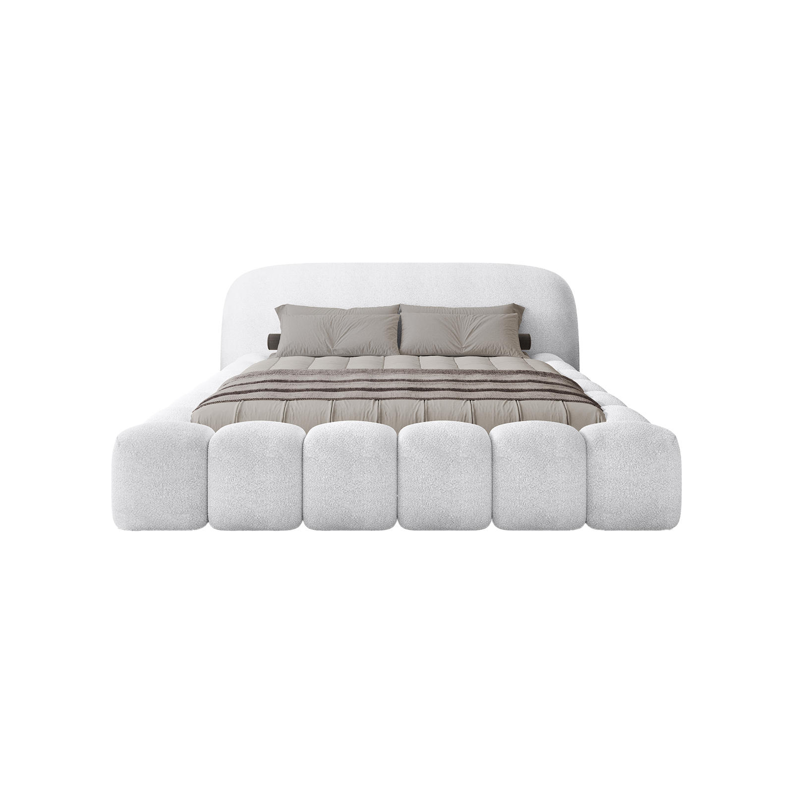 POLSTERBETT AVEZANO 180x200 cm, Weiß - Weiß, Textil (180/200cm) - Fedve