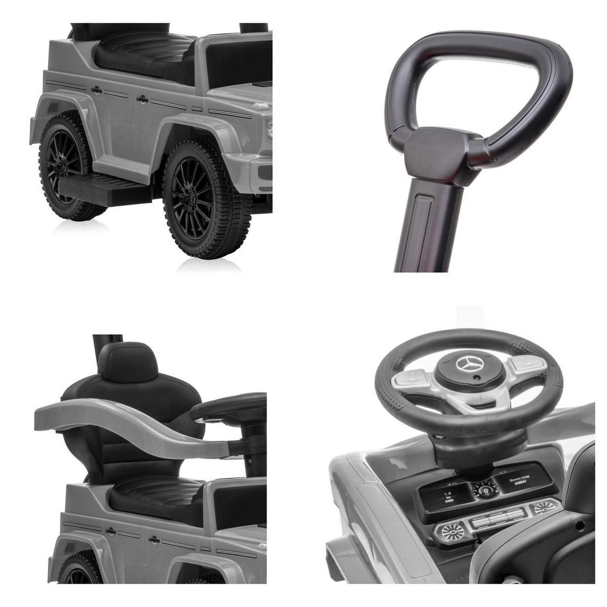 RUTSCHER Mercedes Benz G350 schwarz Mercedes Benz G350 Schubstange Musikfunktion Staufach - Schwarz, Kunststoff (86/41/95cm) - Lorelli