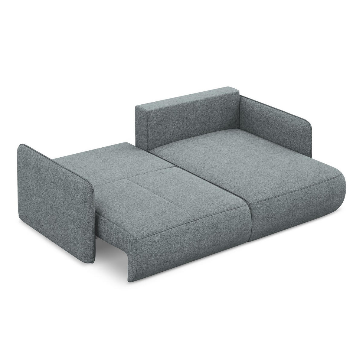 ECKSOFA mit Schlaffunktion Chenille Stoff Blau - Blau/Blaugrau, Kunststoff/Textil (207/148cm) - LaMiaSofa