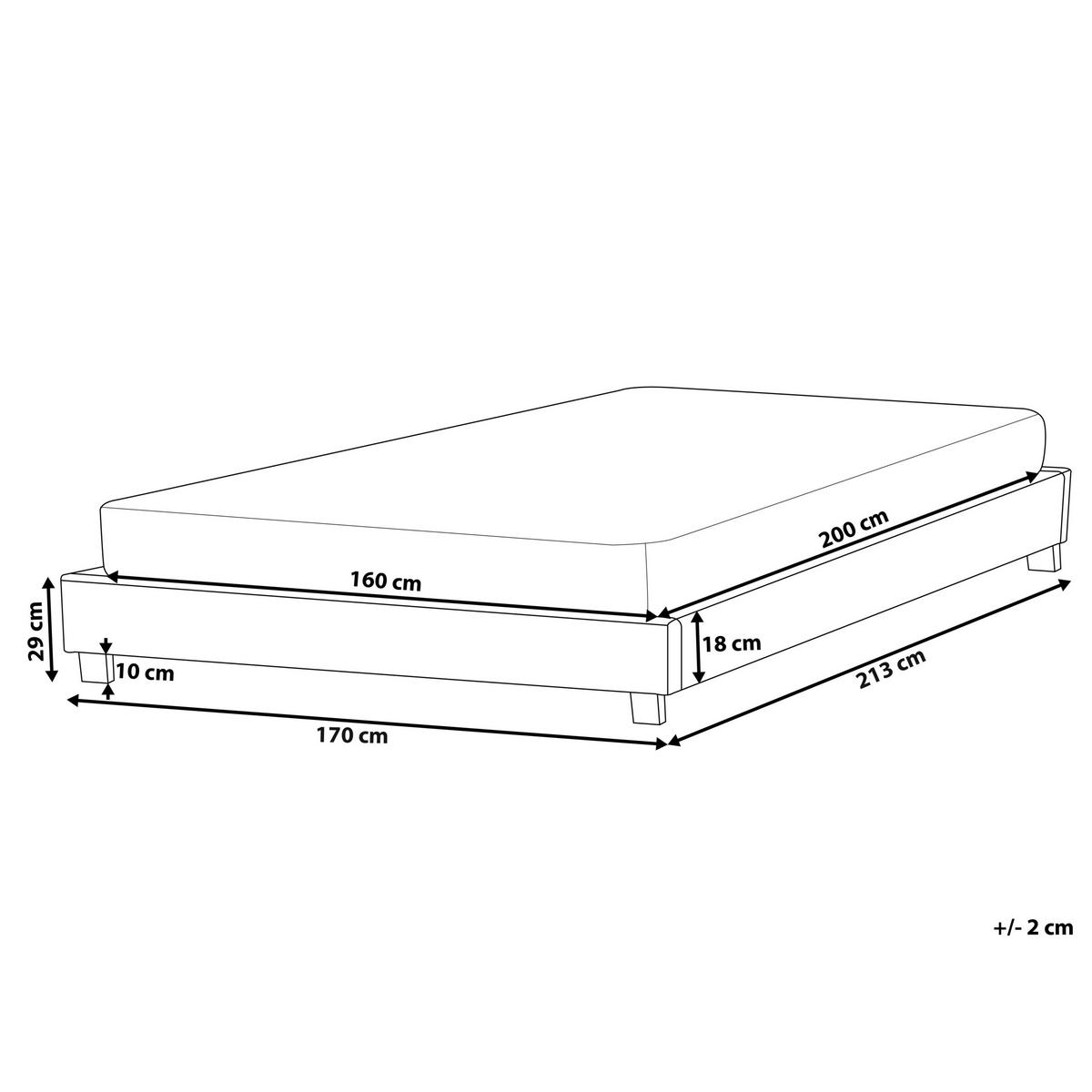 POLSTERBETT mit Lattenrost 160x200 cm Beige Roanne - Beige, Textil (160/200cm) - Beliani