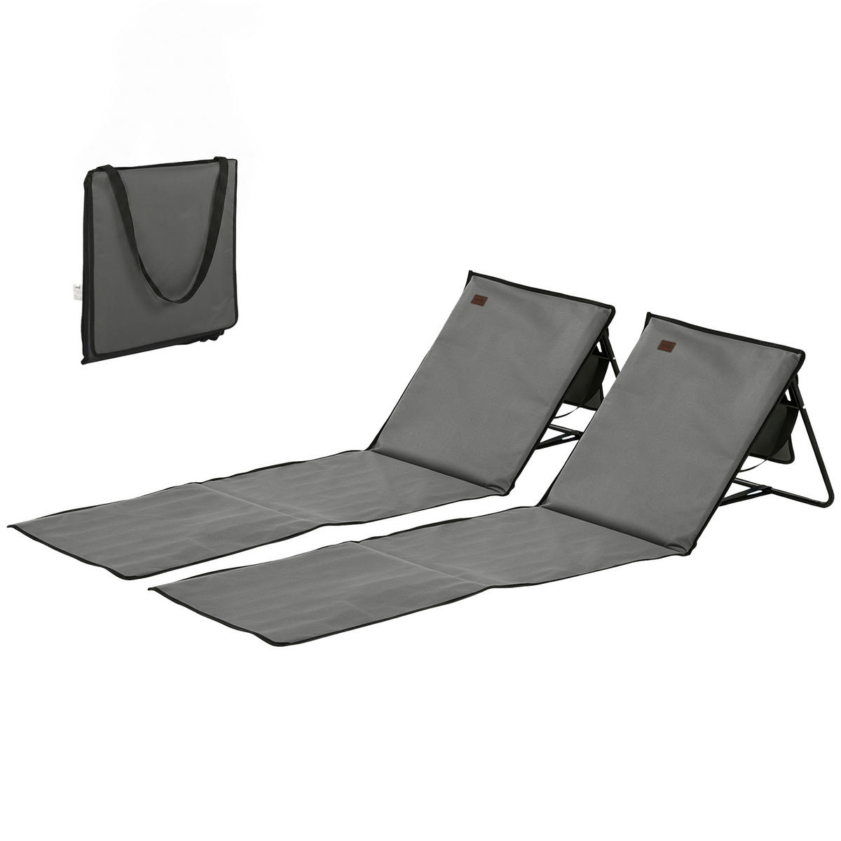GARTENLIEGE Grau 2 Stück - Grau, Naturmaterialien (51/40/142cm) - GiPP
