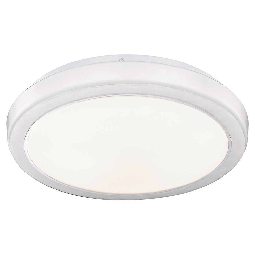 LED DECKENLEUCHTE MILA Acryl Weiß Marmoriert - Weiß, Metall (33.5/33.5/9.5cm) - Globo Lighting