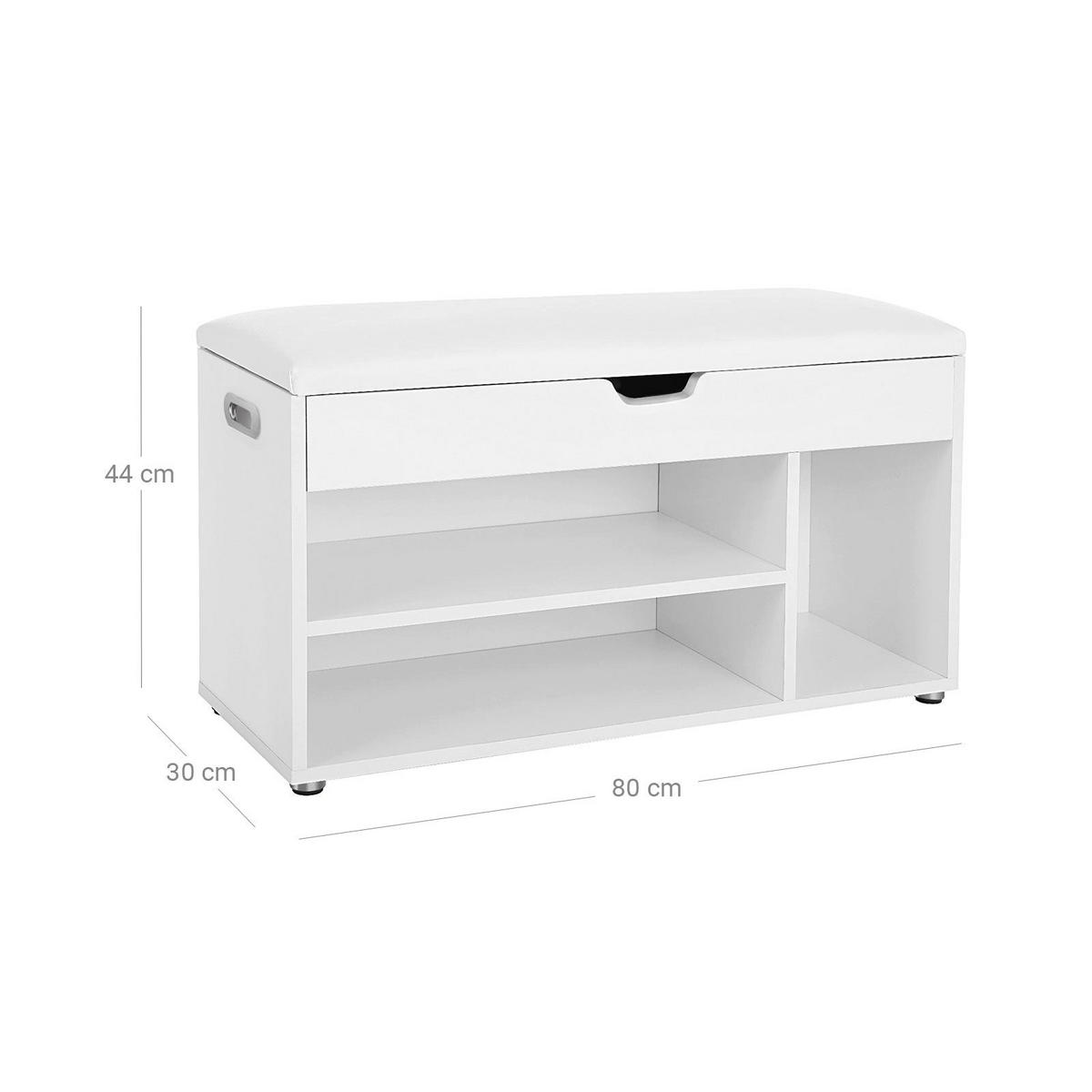 SCHUHBANK - Weiß, Holzwerkstoff (30/30/80cm) - Hansiro