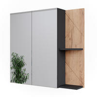 BADSPIEGELSCHRANK Irma Anthrazit/Goldkraft Eiche 80 x 75 cm - Honigeiche/Anthrazit, Holzwerkstoff (80/75/17.2cm) - Vicco