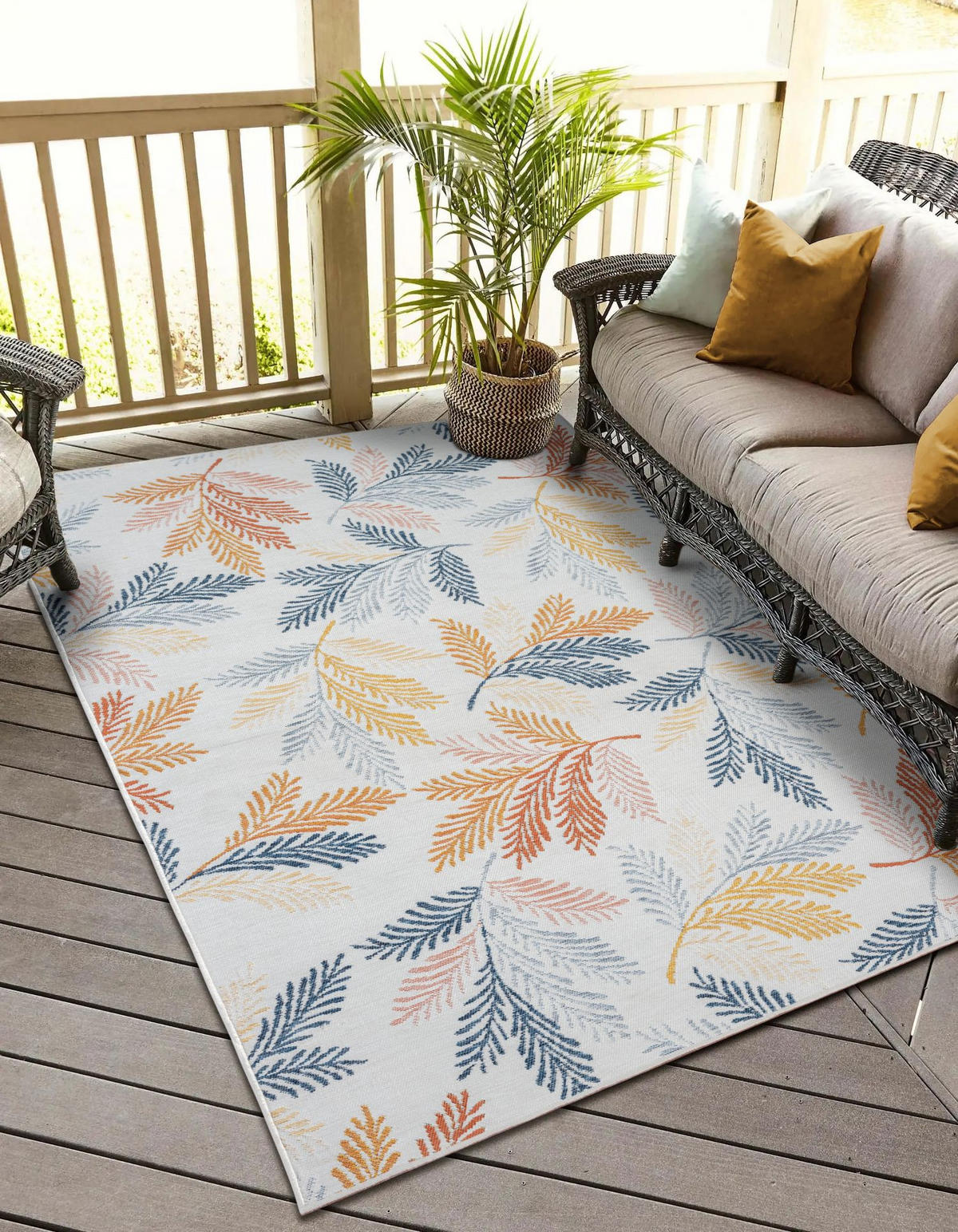 OUTDOORTEPPICH Zuri Rostfarben,Currygelb,Blaugrau 200/300 cm - Rostfarben, Textil (200/300cm) - My-Rug