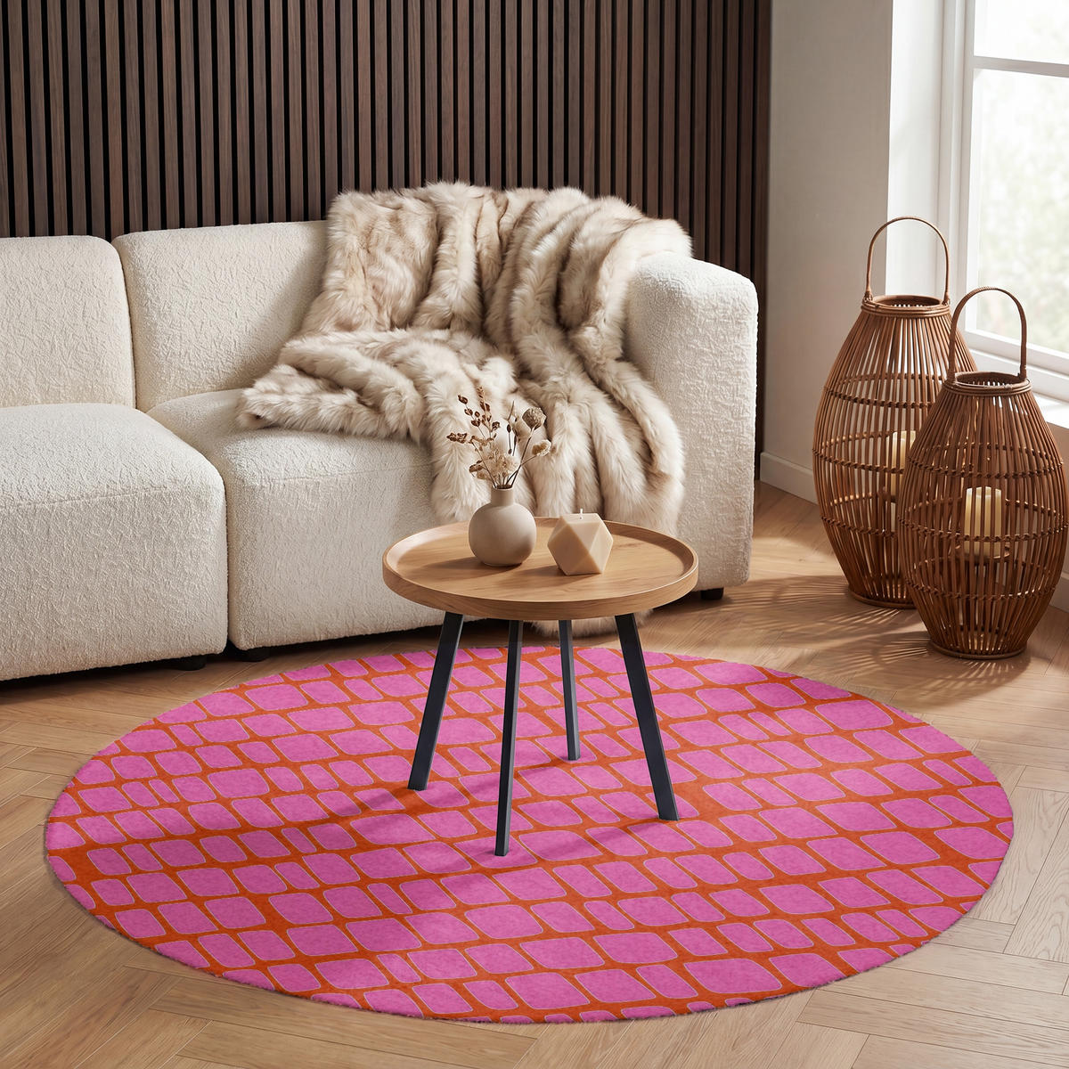 PREPROGE - Pravokotniki - 120x120 cm - pink, umetna masa/tekstil (120/0.4cm) - OnlyWow