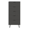 KOMMODE Erna 51x45x123 Anthrazit matt Lack - Anthrazit, Holzwerkstoff (51/123/45cm) - 58aufmkessel