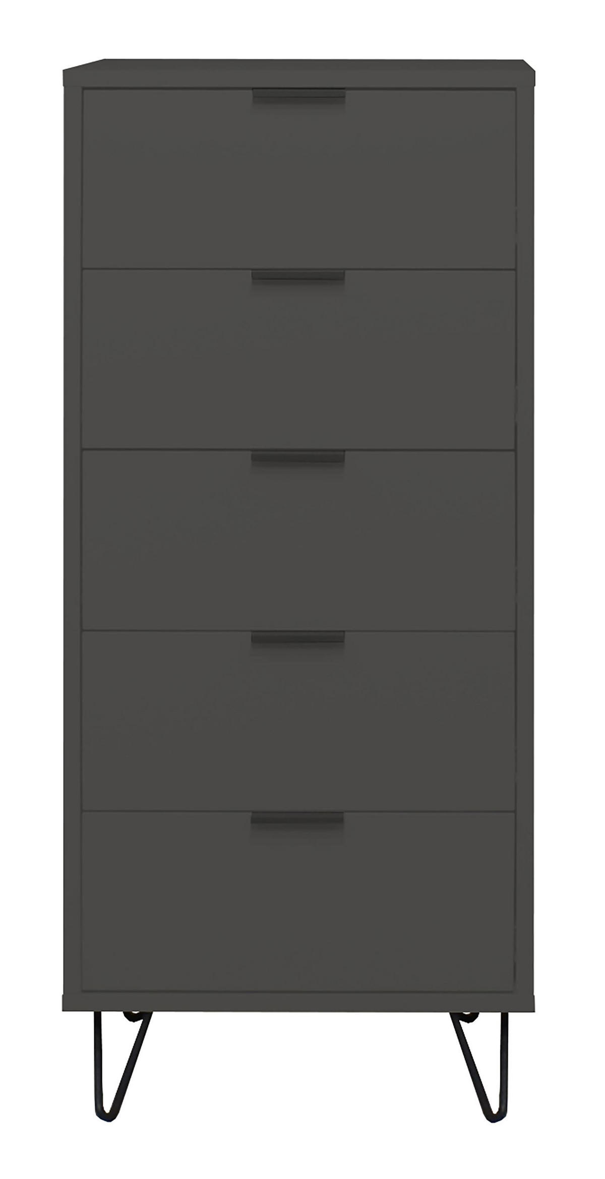 KOMMODE Erna 51x45x123 Anthrazit matt Lack - Anthrazit, Holzwerkstoff (51/123/45cm) - 58aufmkessel