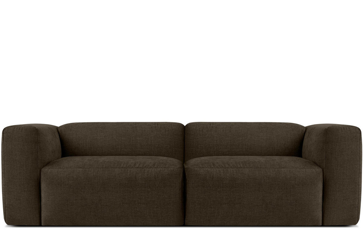 2,5-SITZER-MODULSOFA BUFFO mit extrem weicher und bequemer Sitzfläche, Gewebestoff, braun - Braun, Textil (250/73/96cm) - KONSIMO®