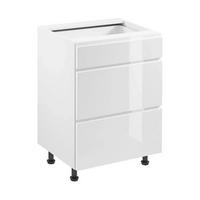 UNTERSCHRANK – 60 cm – D60S3 – Velmora – Weiß Hochglanz - Weiß Hochglanz, Holzwerkstoff (60/82/47cm) - ROYAL24_MARKT