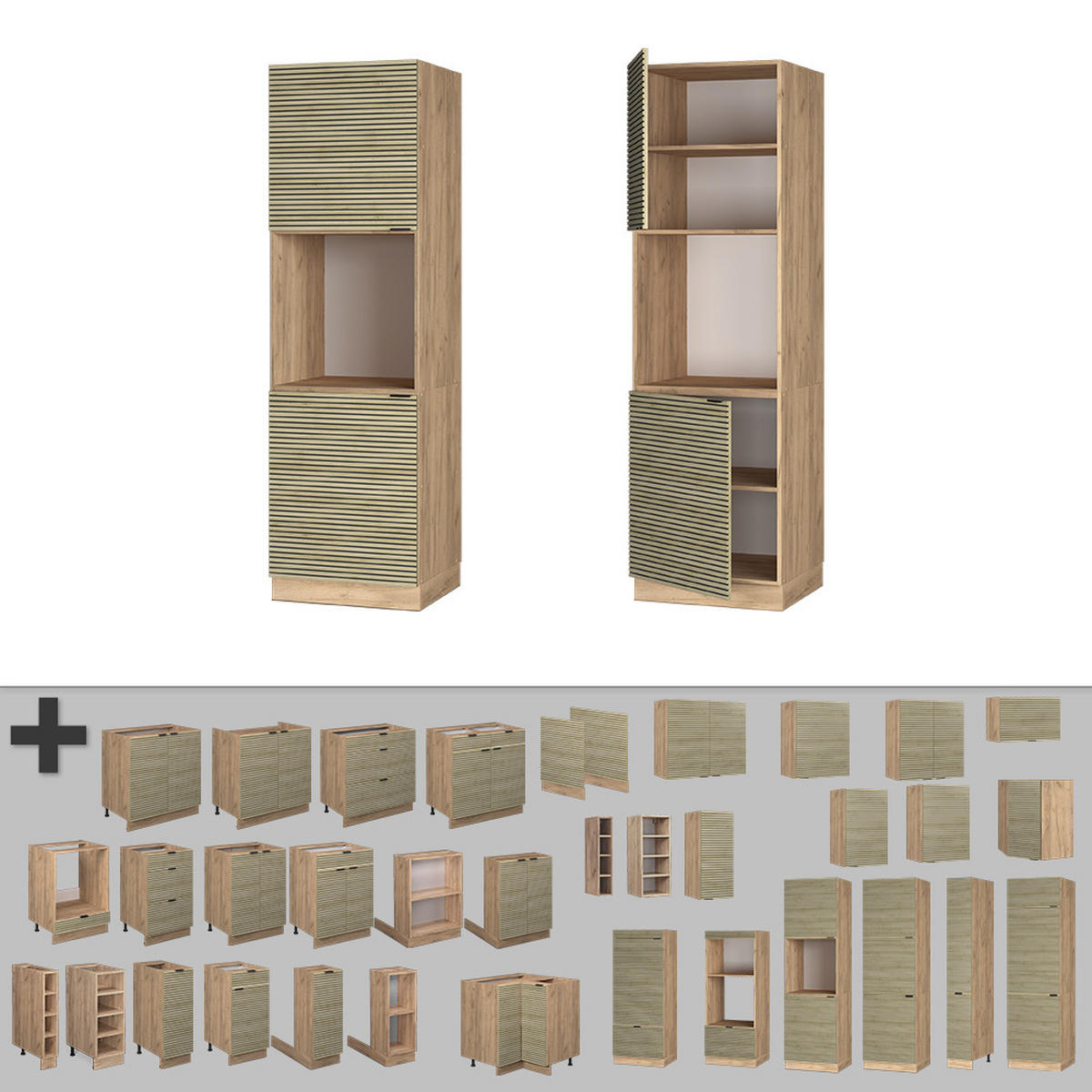 SKŘÍŇKA NA PŘESTAVBU SPORÁKU Fame-Line Dubový panel - medově dubová/barva dubu, kompozitní dřevo (60/206.8/58.1cm) - Vicco