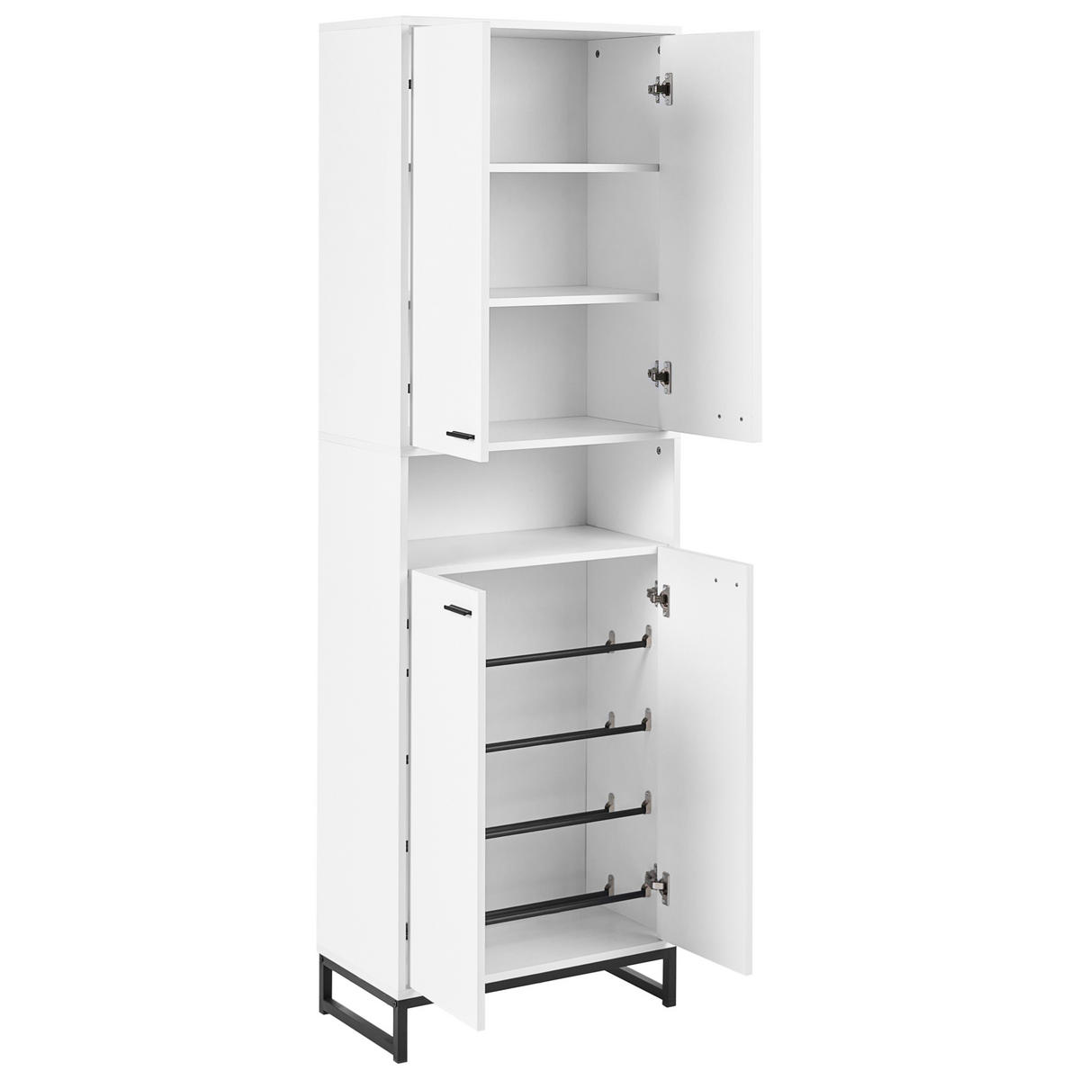 DULAP DE PANTOFI alb Matane - alb/negru, compozit lemnos (60/186/33cm) - Beliani
