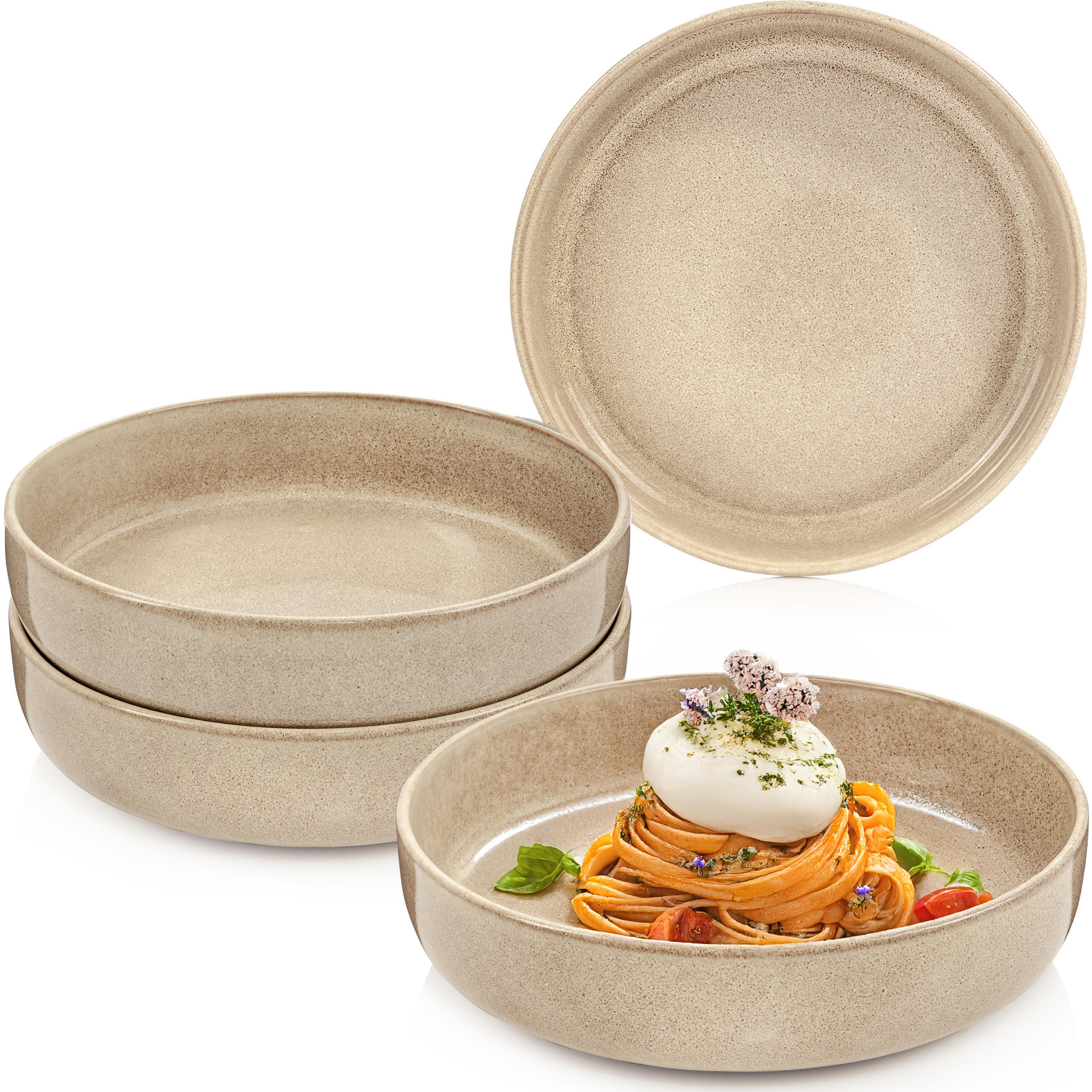 PASTASCHALEN SET KAIRO MOCHA - 4 teilig aus Steingut - Beige, Keramik (26.5cm) - Sänger