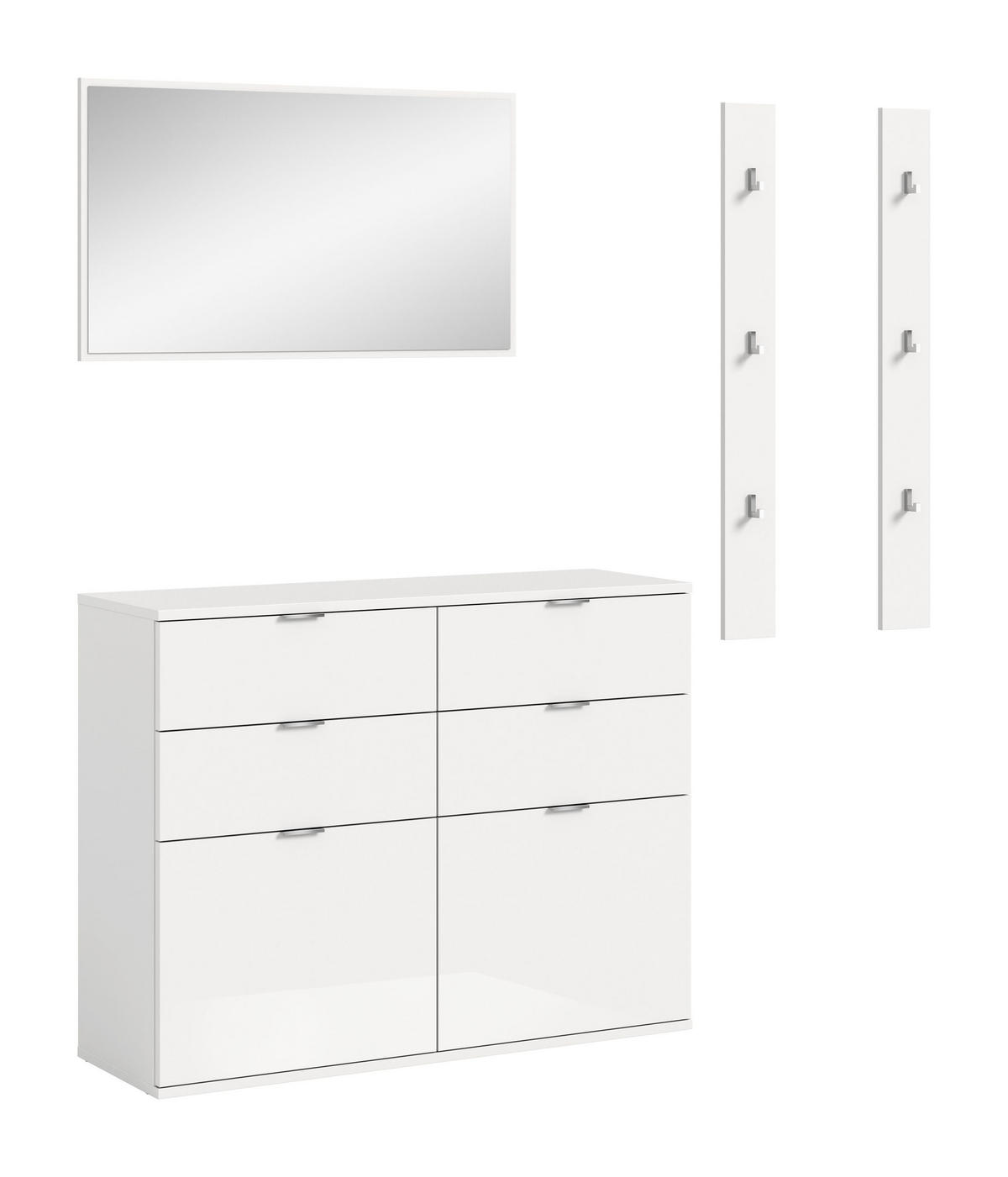 GARDEROBE Systemmöbel Projekt X 4tlg. Kombination, ca.82x191x34cm - Weiß, Holzwerkstoff (171/191/37cm)