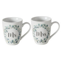 TASSEN-SET für Sie und Ihn Eukana Weiß 330 ml 12/8/10,5 cm - Weiß, Keramik (0.33L) - Boltze Home