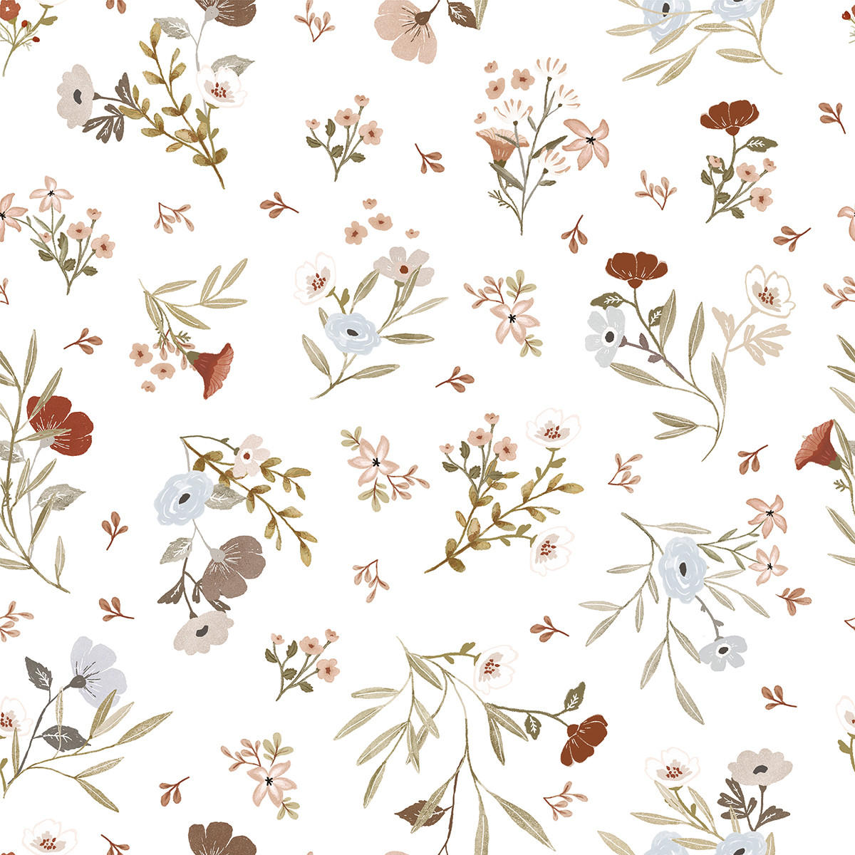 VLIESTAPETE Lilydale Blumen 50 cm x 10 m, weiß - Multicolor, Papier (50/1000cm) - Lilipinso