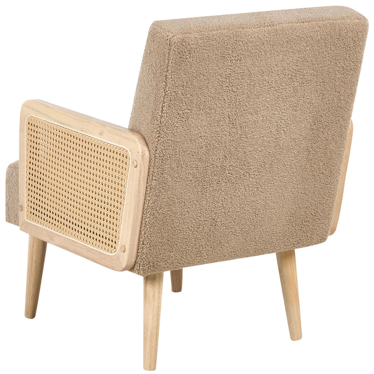 SESSEL Sandbeige Hojby - Sandfarben/Braun, Textil (61/82/74cm) - Beliani