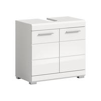 WASCHBECKENUNTERSCHRANK Scout Bad in weiß Nachbildung und weiß hochglanz B/H/T: 60x56x34 cm - Weiß, Holz (60/56/34cm)