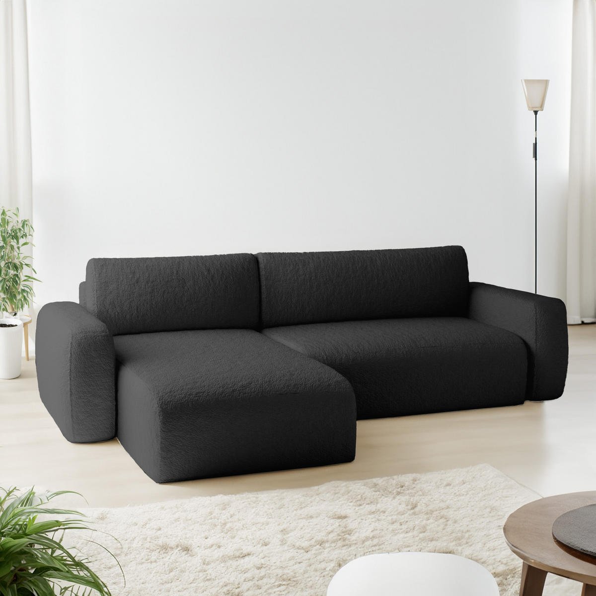 ECKSOFA Eckcouch Varde Universelle Schwarz - Schwarz, Textil (294/185cm) - Fedve