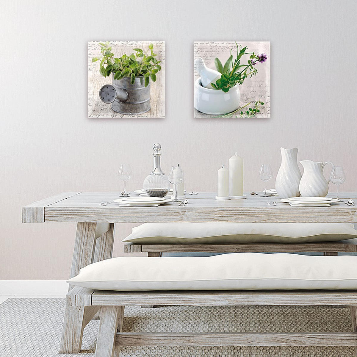 GLASBILD 30x30 cm Küche Kräuter - Anthrazit, Glas (30/30cm) - artissimo