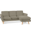 ECKSOFA-RECHTS TAGIO 3/4 Sitzer, Beige - Beige/Braun, Buchenholz/Textil (190/151cm) - KONSIMO®