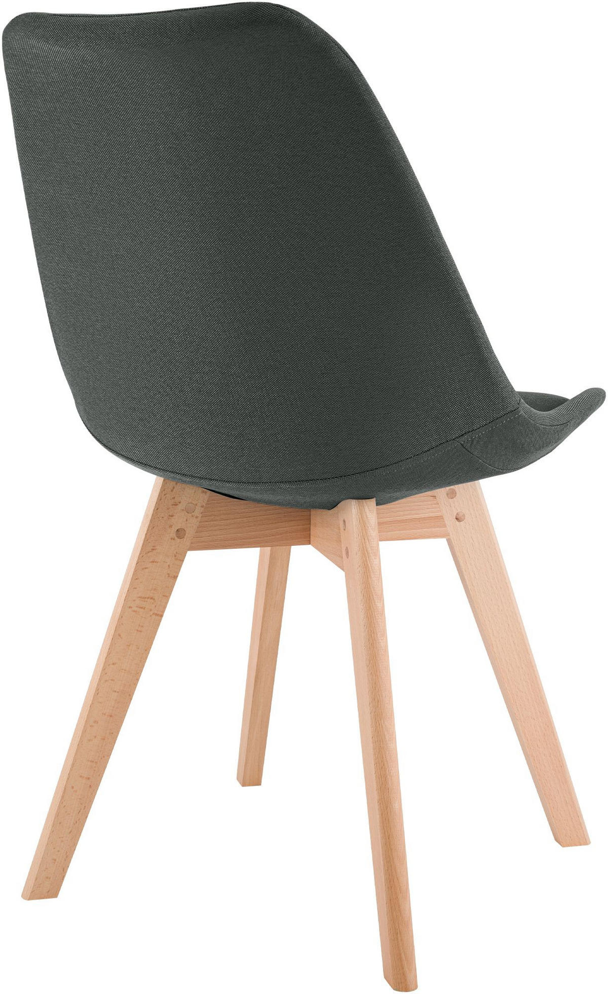 STUHL Stoff Dunkelgrau - Eukalyptusholzfarben/Dunkelgrau, Holz/Textil (49/83/50cm) - CLP