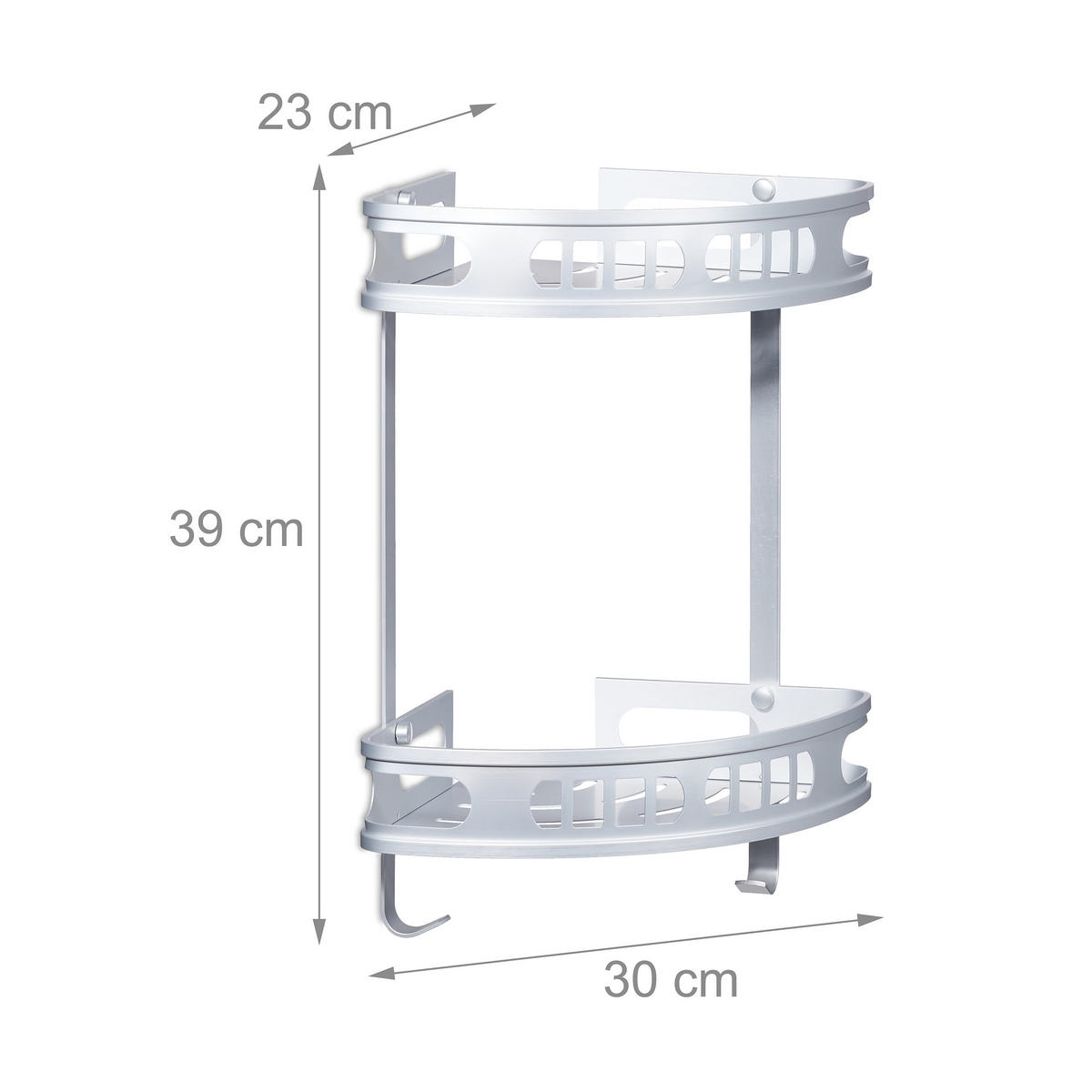 BADECKREGAL - Silberfarben, Metall (30/39/23cm) - Relaxdays