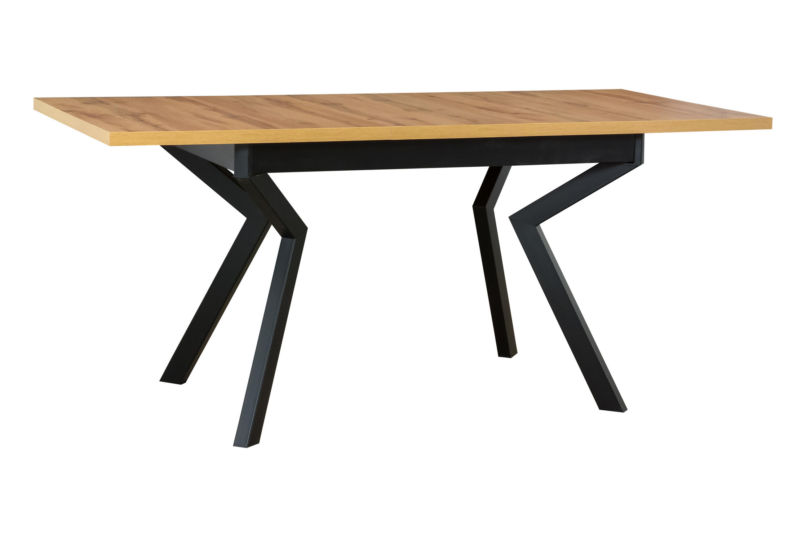 ESSTISCH Ikon 4, 140-180/80 cm, wotan - Eiche Wotan/Schwarz, Holz/Metall (80/140/79cm) - Leaf Design