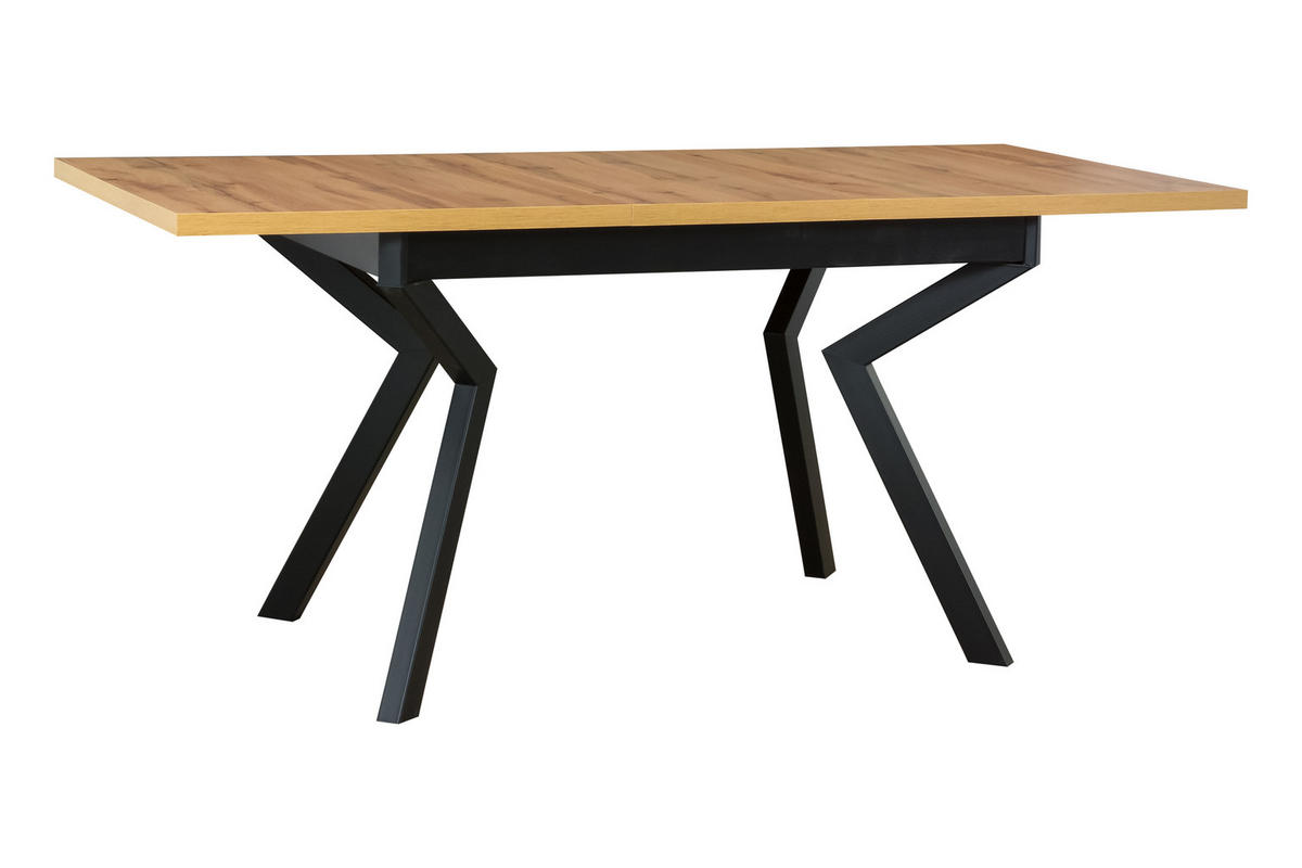 ESSTISCH Ikon 4, 140-180/80 cm, wotan - Eiche Wotan/Schwarz, Holz/Metall (80/140/79cm) - Leaf Design