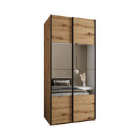 SCHWEBETÜRENSCHRANK 245,5/110/64 2-türig - Schwarz/Eiche Artisan, Holz/Metall (110/245/64cm) - Abiks Möbel
