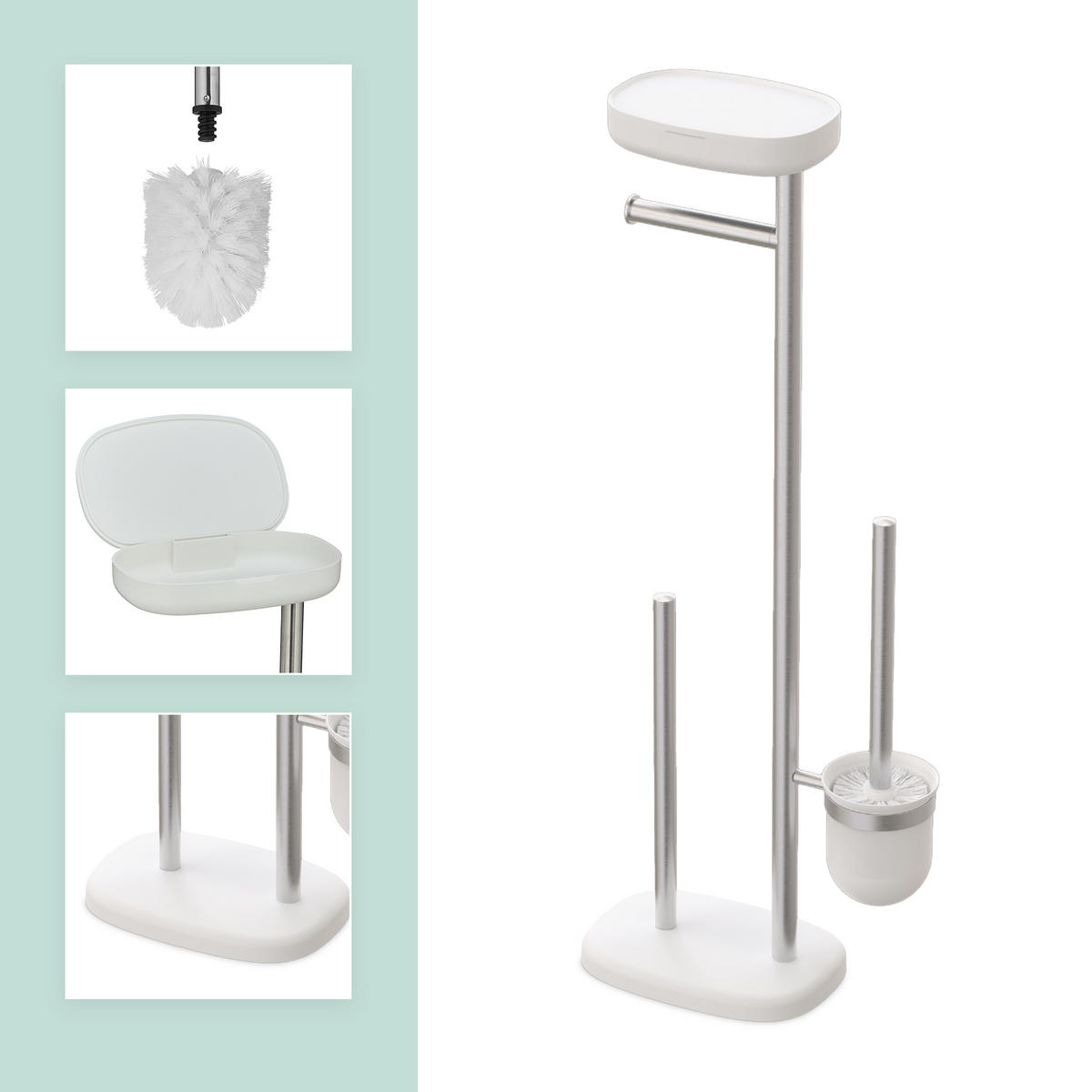 WC-GARNITUR - Multicolor, Kunststoff/Metall (31/69/16cm) - Relaxdays