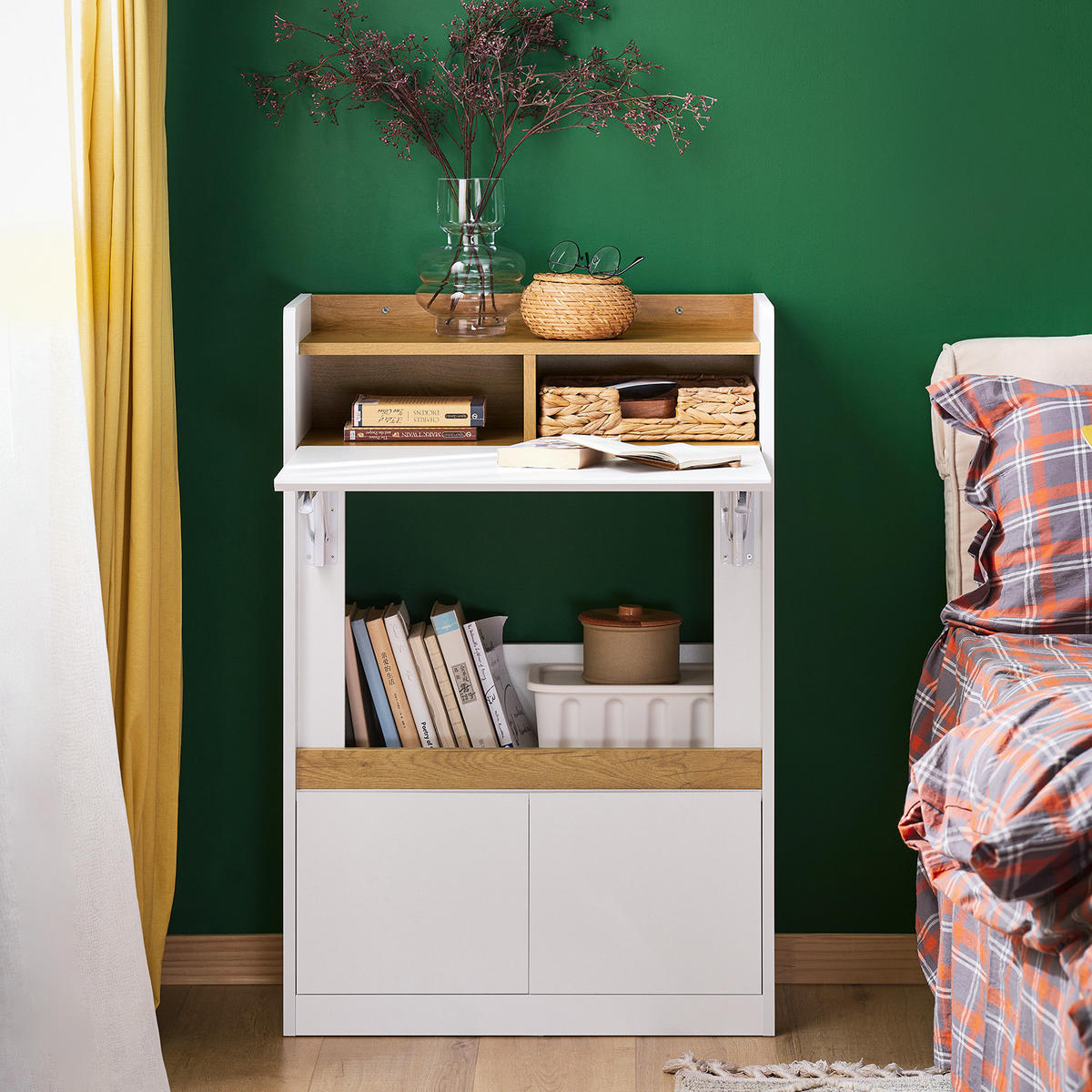 SCHREIBTISCH Weiß klappbar - Weiß, Holzwerkstoff (67/63/93cm) - SoBuy