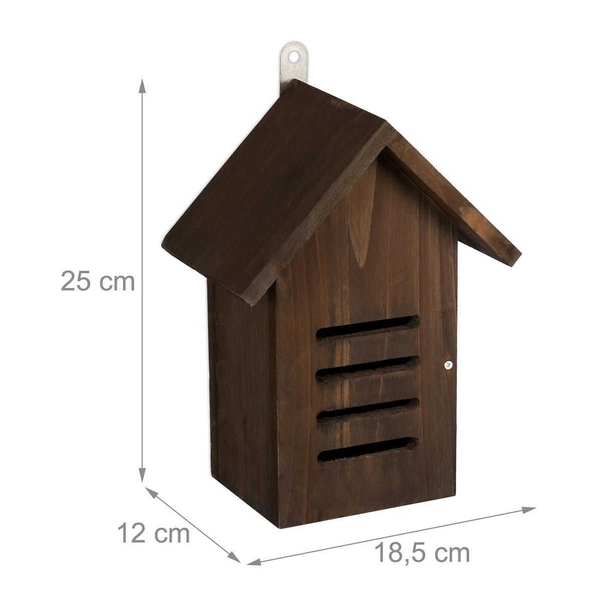 MARIENKÄFERHAUS - Braun, Holz (18.5/25/12cm) - Relaxdays