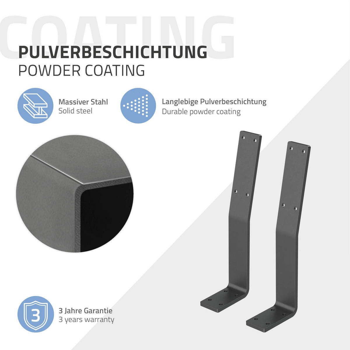 RÜCKENLEHNENHALTERUNG - Grau, Metall (5/34.5/10cm) - ML-DESIGN