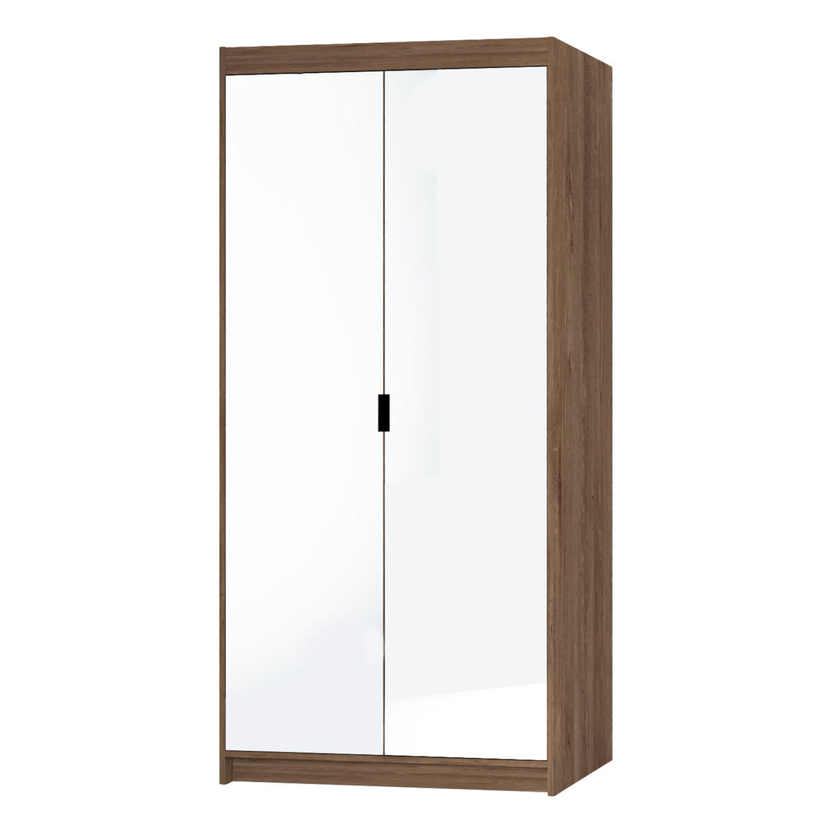 KLEIDERSCHRANK Storicos Eiche Lefkas 89,7/190,5/53 cm - 2T Modern mit Spiegel - Braun, Holzwerkstoff/Kunststoff (89.7/190.5/53cm) - AX Living