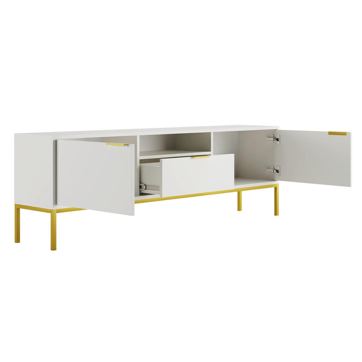 TV-MÖBEL Seattle Weiß - Weiß, Holzwerkstoff (175/56.4/33cm) - Petits-meubles